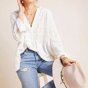 Maeve by Anthropologie Zoe Swing Patchwork Peplum Top